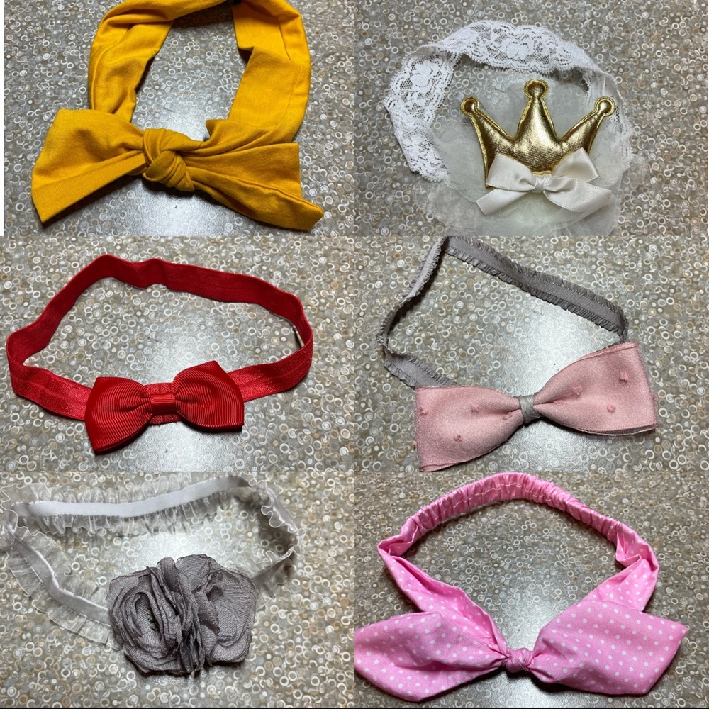 Six baby headband with bow or flowers